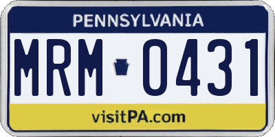 PA license plate MRM0431