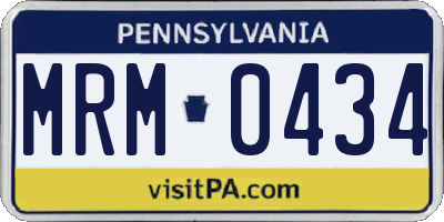 PA license plate MRM0434