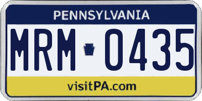PA license plate MRM0435