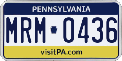 PA license plate MRM0436