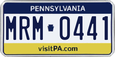 PA license plate MRM0441