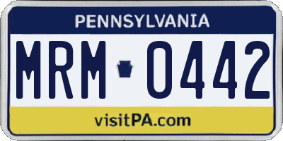 PA license plate MRM0442