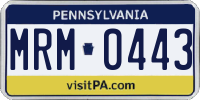 PA license plate MRM0443