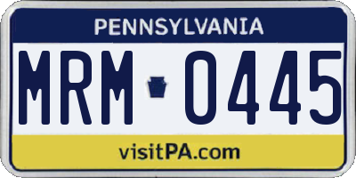 PA license plate MRM0445