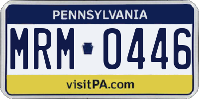 PA license plate MRM0446