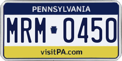 PA license plate MRM0450
