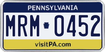 PA license plate MRM0452