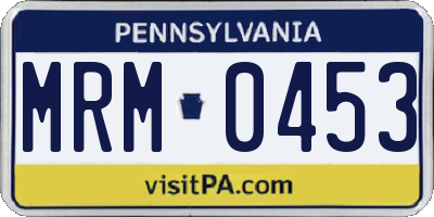 PA license plate MRM0453