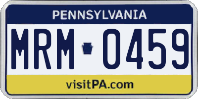 PA license plate MRM0459