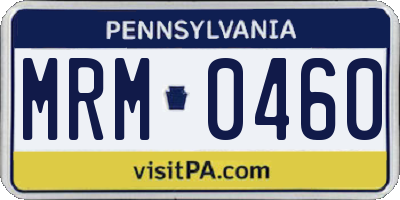 PA license plate MRM0460