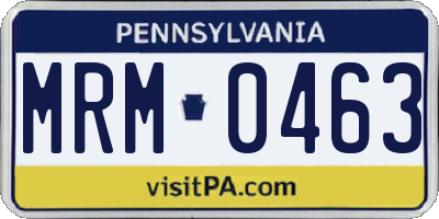 PA license plate MRM0463
