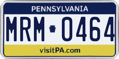 PA license plate MRM0464