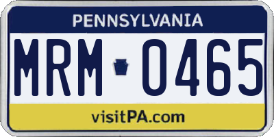 PA license plate MRM0465