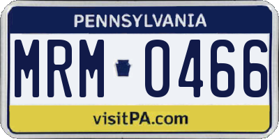 PA license plate MRM0466