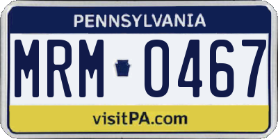 PA license plate MRM0467