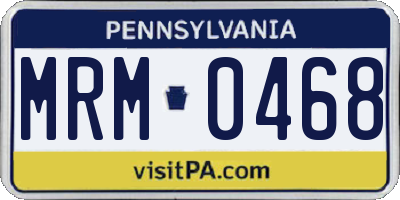PA license plate MRM0468