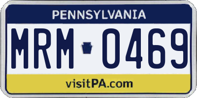 PA license plate MRM0469