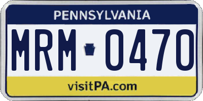 PA license plate MRM0470