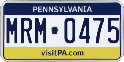 PA license plate MRM0475
