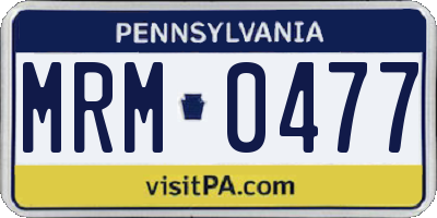 PA license plate MRM0477