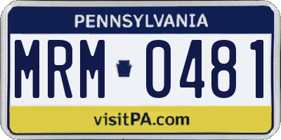 PA license plate MRM0481