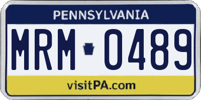 PA license plate MRM0489