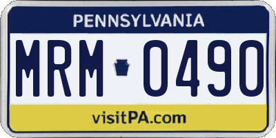 PA license plate MRM0490