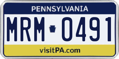 PA license plate MRM0491
