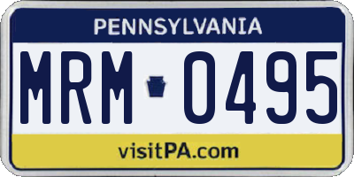 PA license plate MRM0495