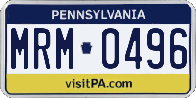 PA license plate MRM0496