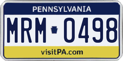 PA license plate MRM0498