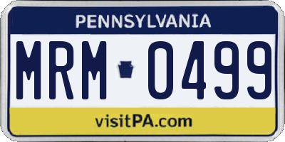 PA license plate MRM0499