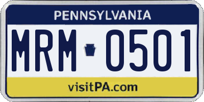 PA license plate MRM0501