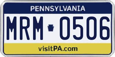 PA license plate MRM0506
