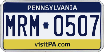 PA license plate MRM0507