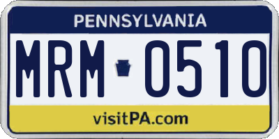 PA license plate MRM0510