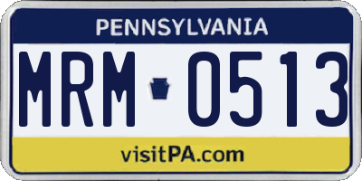 PA license plate MRM0513