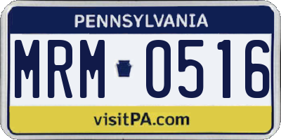 PA license plate MRM0516