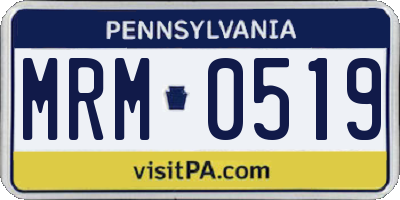 PA license plate MRM0519