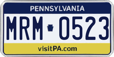 PA license plate MRM0523