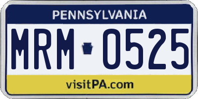 PA license plate MRM0525