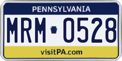 PA license plate MRM0528