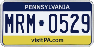 PA license plate MRM0529