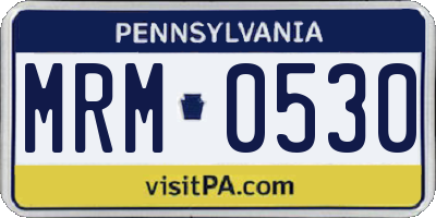 PA license plate MRM0530