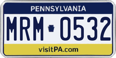 PA license plate MRM0532
