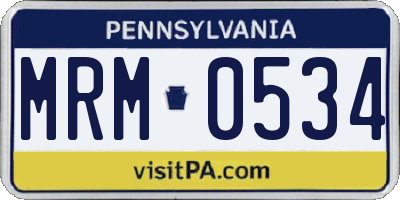 PA license plate MRM0534