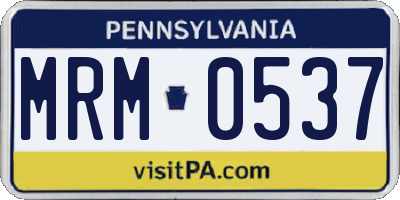 PA license plate MRM0537