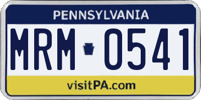 PA license plate MRM0541