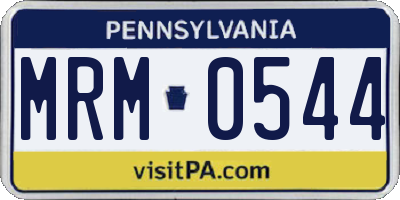 PA license plate MRM0544