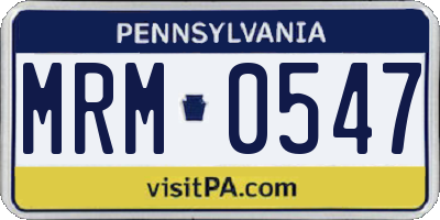 PA license plate MRM0547